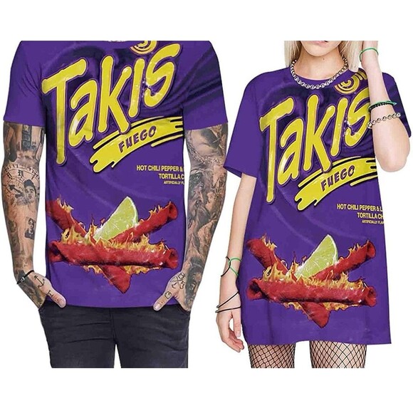 Taki Unisex Shirt XL Purple Short Sleeve Crew Neck Soft Style T-Shirt - Picture 4 of 4